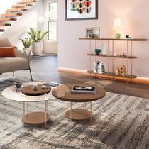 Aparador Infinity e Mesas de Centro Sky Castanho - HB Móveis