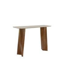 Aparador Itália 140x40cm Tampo Retângular Vidro MDF Off White - Móveis Minas