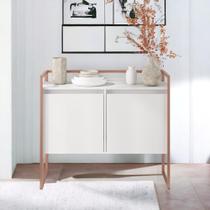 Aparador Junior Luxo 2 Portas Branco Cobre