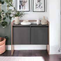 Aparador Junior Luxo 2 Portas Preto Cobre Aparador Junior Luxo 2 Portas Preto Cobre