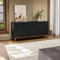Aparador Kappesberg 4 Portas 3D Preto Fosco 180cm