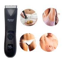 Aparador Kemei 1840 Desmatador Elétrico de Região Íntima e Pelos Corporais Lâmina de Cerâmica