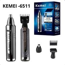 Aparador Kemei-6511 Barba Nariz Orelha Alta Precisão Compacto Preto