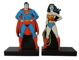 Aparador Livro Madeira DC Superman e Wonder Woman