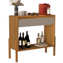 Aparador Luxo 1 Gaveta Buffet 100% MDF Base de Madeira 90 cm