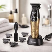 Aparador Masculino Kemei 1365 Recarregável Compacto Corte Preciso Presente