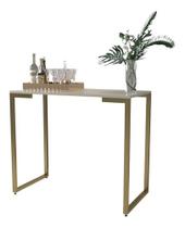 Aparador Mesa Notebook Escrivaninha Pés Dourado 90cm X 45cm Aparador Mesa Notebook Escrivaninha Pés Dourado 90cm X 45cm