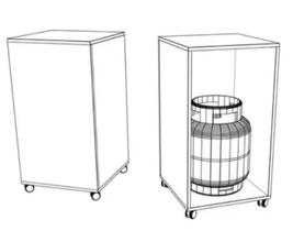 Aparador Mesa P Cozinha Porta Filtro Esconde Botijão De Gás Aparador Mesa P Cozinha Porta Filtro Esconde Botijão De Gás