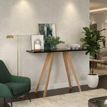 Aparador Monaco Moderno Buffet Sala Hall Entrada Recepção Escritório Corredor 90cm Off White Branco Preto