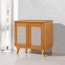 Aparador Multiuso Bar em Madeira 2 Portas em Tela Sextavada - Imbuia