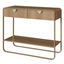 Aparador Orgânico Luna Artesano 100 cm (larg) em MDP Hanover Duas Gavetas Base Metal Dourado Aparador Orgânico Luna Artesano 100 cm (larg) em MDP Hanover Duas Gavetas Base Metal Dourado