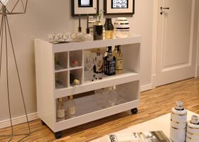 Aparador Organizador Bar Com Adega Rodízio Prateleira Suporte