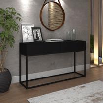 Aparador Para Quarto 2 Gavetas Pés Estilo Industrial Eros Preto