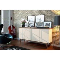 Aparador Para Sala Buffet Ambiente Classic 1.6 Com Gaveta Off White Freijó - Imcal