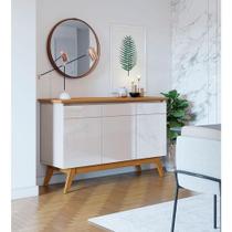 Aparador Para Sala Buffet Ambiente Classic 3 Portas Com Gaveta Off White Nature - Imcal