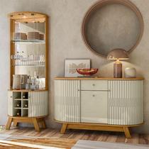 Aparador para Sala Buffet Ambiente Monza e Cristaleira Marina Cumaru Opala Madetec