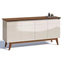 Aparador Para Sala Buffet Classic 1.6 Com Gaveta Off White Freijó - Imcal