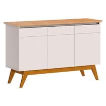 Aparador Para Sala Buffet Classic 3 Portas Com Gaveta Off White Nature - Imcal