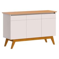 Aparador para Sala Buffet Classic 3 Portas com Gaveta Off White Nature - Imcal Aparador para Sala Buffet Classic 3 Portas com Gaveta Off White Nature - Imcal