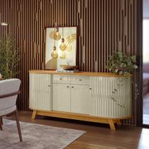 Aparador Para Sala Buffet Mônaco Madetec Cor Cumaru/Opala Aparador Para Sala Buffet Mônaco Madetec Cor Cumaru/Opala