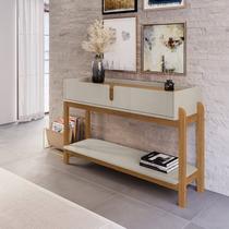 Aparador para Sala de Estar 2 Gavetas Lizz Bege/Off White/Cedro Aparador para Sala de Estar 2 Gavetas Lizz Bege/Off White/Cedro