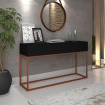 Aparador Para Sala de Estar Com 2 Gavetas Modernas Eros 110cm Largura Desgin Estilo Industrial Cobre