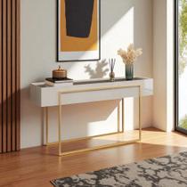 Aparador para Sala de Estar e Jantar com Tampo Espelhado e Pés Dourados Kika Bali - MABE MAGAZINE