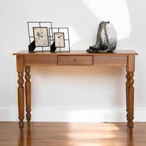 Aparador para Sala ou Escrivaninha com Pés Torneados 1 Gaveta - Imbuia Glazer