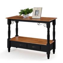 Aparador para Sala Pés Torneados 2 Gavetas Inferiores 1028 Linz Móveis - Preto/Imbuia Glazer