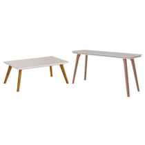 Aparador Para Sala Zuri Com Mesa De Centro Classic Off White - Imcal
