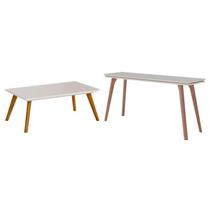 Aparador para Sala Zuri com Mesa de Centro Classic Off White - Imcal