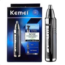 Aparador Pelo Nariz Bigode Profissional Kemei-6511 Recarregável Preto