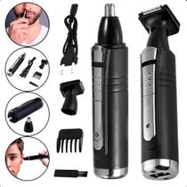 Aparador Pelo Nariz Máquina Kemei-6511 Compacto Recarregável Portátil Elegante Preto