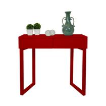 Aparador Penteadeira Console Para Sala Estar Quarto Square Vermelho Laca - Formalivre