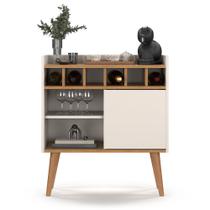 Aparador Pequeno Retrô com Adega e Porta Design Moderno Cantinho Sala Estar Florença - Várias Cores