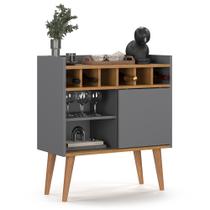 Aparador Pequeno Retrô com Adega e Porta Design Moderno Cantinho Sala Estar Florença - Várias Cores