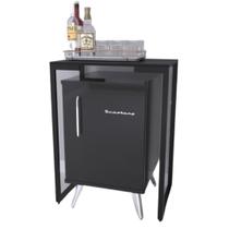 Aparador Pés De Ferro Pequeno Com Tampo Madeira Frigobar Aparador de Frigobar com tampo de madeira e pés de ferro