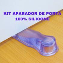 Aparador Peso Trava Porta Silicone Transparente Kit 5