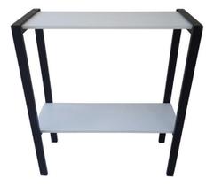 Aparador Prateleira Dupla Industrial Mônaco Mdf Branco 80Cm