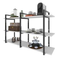 Aparador Prateleira industrial cantinho cafe branco off white escritorio carrinho hall entrada Aparador Prateleira industrial cantinho cafe branco off white escritorio carrinho hall entrada