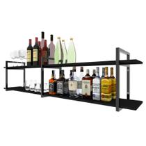 Aparador Prateleira industrial sala barzinho preto bar adega hall de entrada simples Aparador Prateleira industrial sala barzinho preto bar adega hall de entrada simples