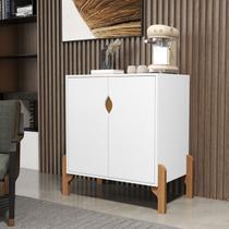 Aparador Rack Titam 2 Portas Pés madeira Cor Branco - Comprar Móveis em Casa