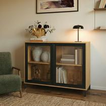 Aparador Refresh 2 Portas com Vidro Mel/Preto - Brv