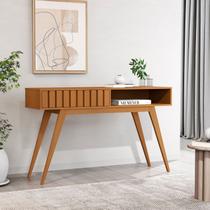 Aparador Ripado 1 Gaveta com Pés em Madeira Maciça 100% MDF 136cm Açaí Marrom Aparador Ripado 1 Gaveta com Pés em Madeira Maciça 100% MDF 136cm Açaí Marrom