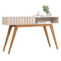 Aparador Ripado Açaí com 1 Gaveta Off White JB Bechara 32782