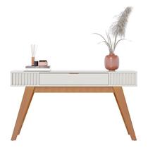 Aparador Rivieira Ripado 1 Gaveta Off White/Freijó - PR Móveis