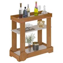 Aparador Rose Carrinho Bar com Rodízios Artely Cor Cinamomo Off White Aparador Rose Carrinho Bar com Rodízios Artely Cor Cinamomo Off White