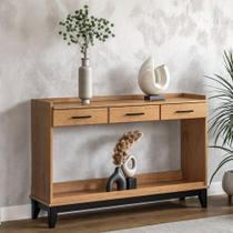 Aparador Sala 135cm 3 Gavetas Storage Carvalho/Preto Z25 - Mpozenato Aparador Sala 135cm 3 Gavetas Storage Carvalho/Preto Z25 - Mpozenato