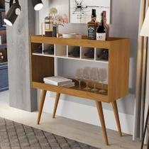 Aparador Sala Athenas Com Adega Com Pés De Madeira/Mel -BASOTO Aparador Sala Athenas Com Adega Com Pés De Madeira/Mel -BASOTO