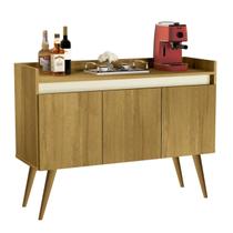 Aparador Sala De Estar Buffet Cantinho Do Café Armário Prateleira Interna Luxo 3 Portas Madeirado Com Off White K7 Plus